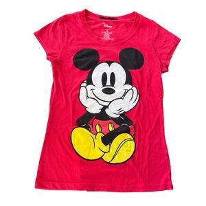 Disney Mickey Mouse Red T-Shirt Girl's Graphic‎ Tee Short Sleeve L/G (11/13)